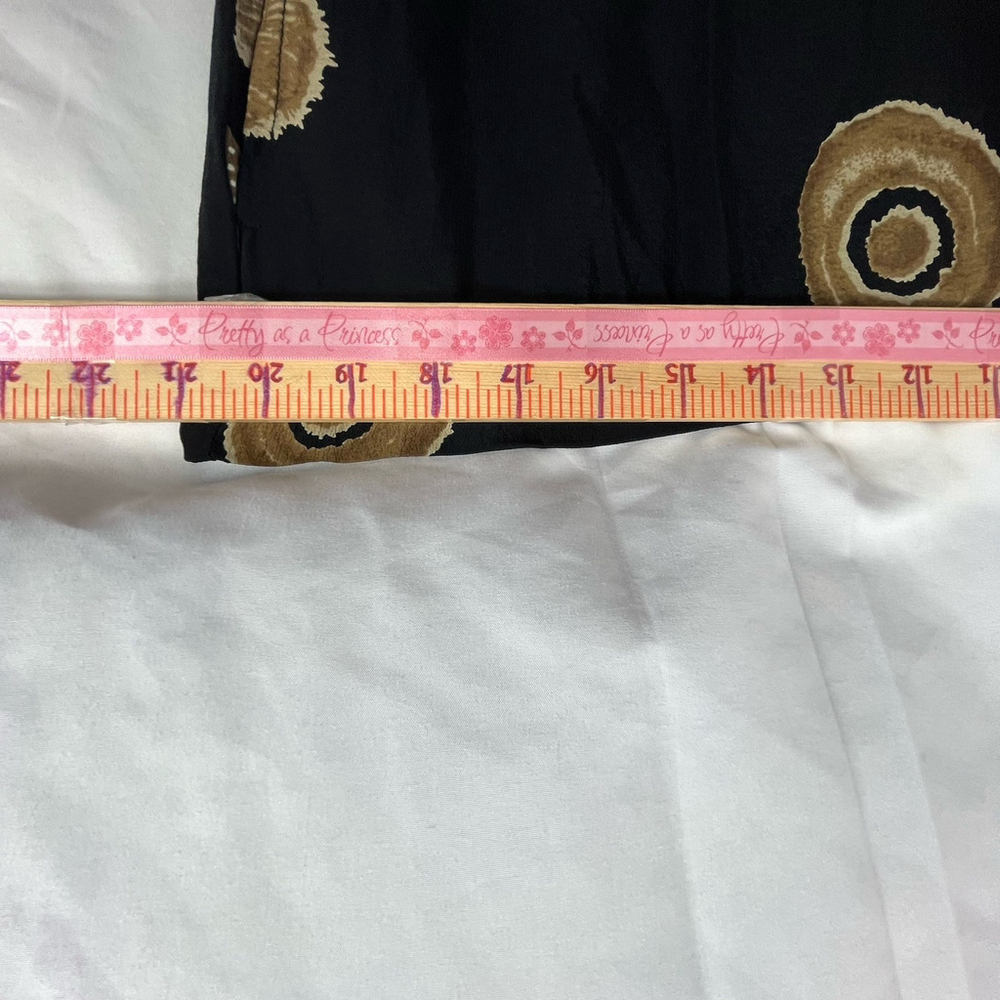 Caribbean Pacific Boho Wide Leg Pants Black Gold Beaded Rayon Size L - Picture 10 of 16